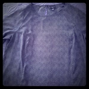 2X Liz Claiborne black and white polka-dotted top